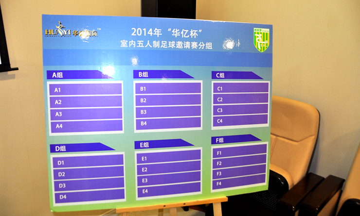 蕪湖首屆“華億杯”5人制足球賽抽簽分組圖